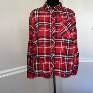 Eddie Bauer Flannel Shirt Women's Size Large Western Casual